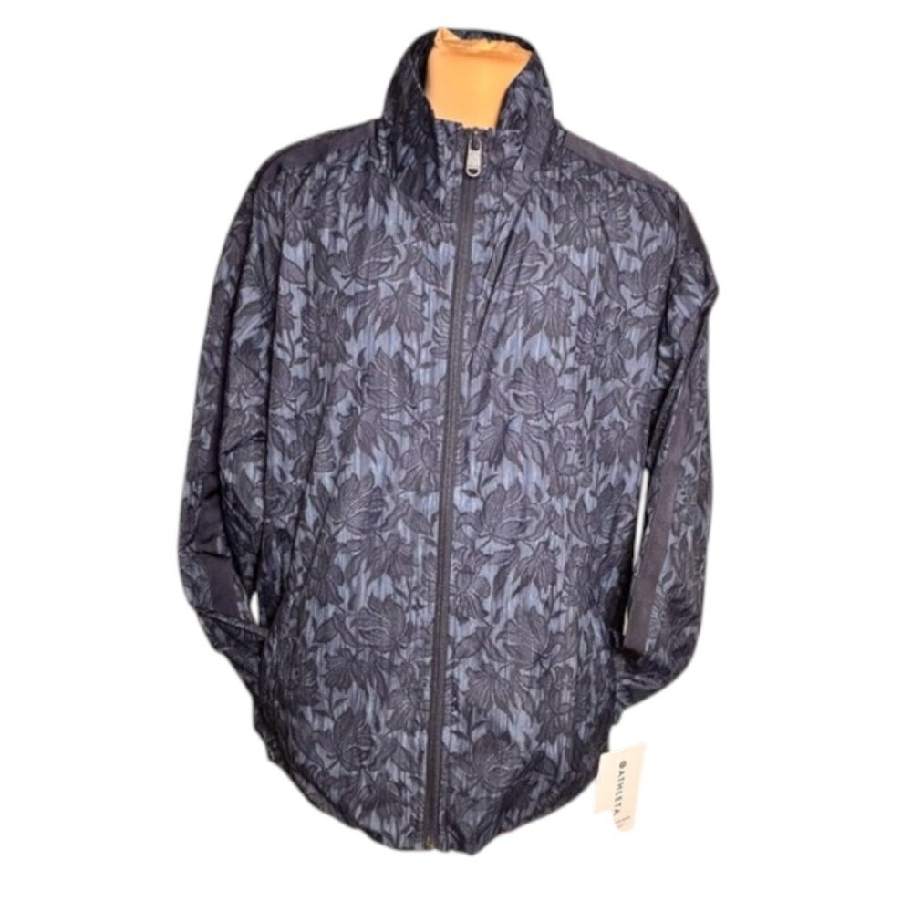 NWT Athleta Sightseer Lace Jacket Large Blue Floral Travel Jacket